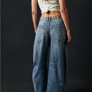 Free People Blue Wide Leg Jeans